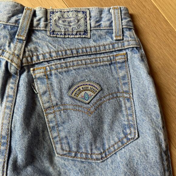 Vintage RARE Levi's Native Blue High Waisted Rise Jeans Light Wash Straight Sz 7 - Picture 4 of 11